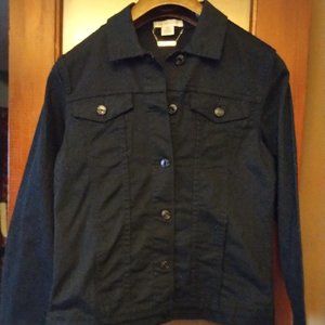 Liz Claiborne Black Denim Jacket--Size M